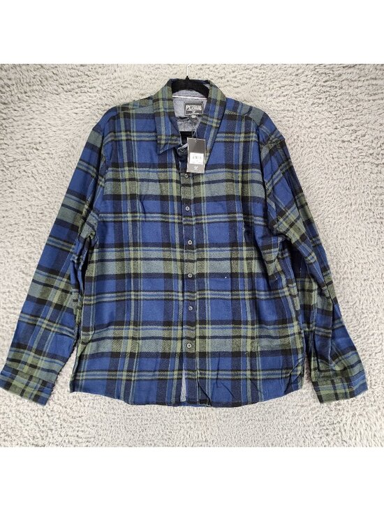 Px Other - PX Shirt Mens XXXL Blue Plaid Flannel Long Sleeve Button Up *NWT*
